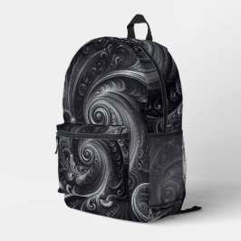 Abstrakt-modern, schlicht, schwarz und weiß bedruckter rucksack