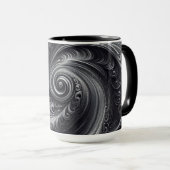 Abstrakt-modern, schlicht, schwarz und weiß tasse (VorderseiteRechts)