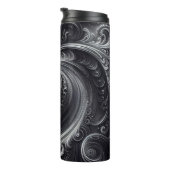 Abstrakt-modern, schlicht, schwarz und weiß thermosbecher (Nach rechts gedreht)