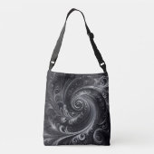 Abstrakt-modern, schlicht, schwarz und weiß tragetaschen mit langen trägern (Rückseite)