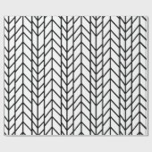 Abstrakt Modern Simple Geometric Black and White W Geschenkpapier (Flach)