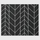 Abstrakt Modern Simple Geometric Black and White W Geschenkpapier (Flach)