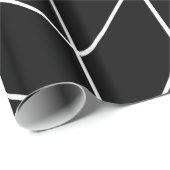 Abstrakt Modern Simple Geometric Black and White W Geschenkpapier (Rolleneckpunkt)