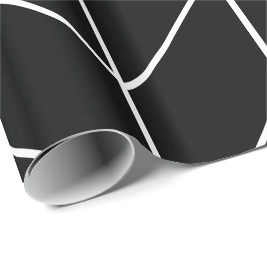 Abstrakt Modern Simple Geometric Black and White W Geschenkpapier (Rolleneckpunkt)