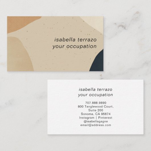 Abstrakt Modern Terracotta Schwarze Formen Visitenkarte (Vorne/Hinten)