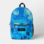 Abstrakt, modern, türkisfarbenes Mosaik, nach Maß Bedruckter Rucksack (Vorderseite)