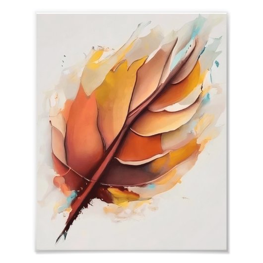 Abstrakt Moderne Blätter Gemälde Set, Leaf Fotodruck (Vorne)