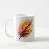 Abstrakt Moderne Blätter Gemälde Set, Leaf Kaffeetasse (Links)