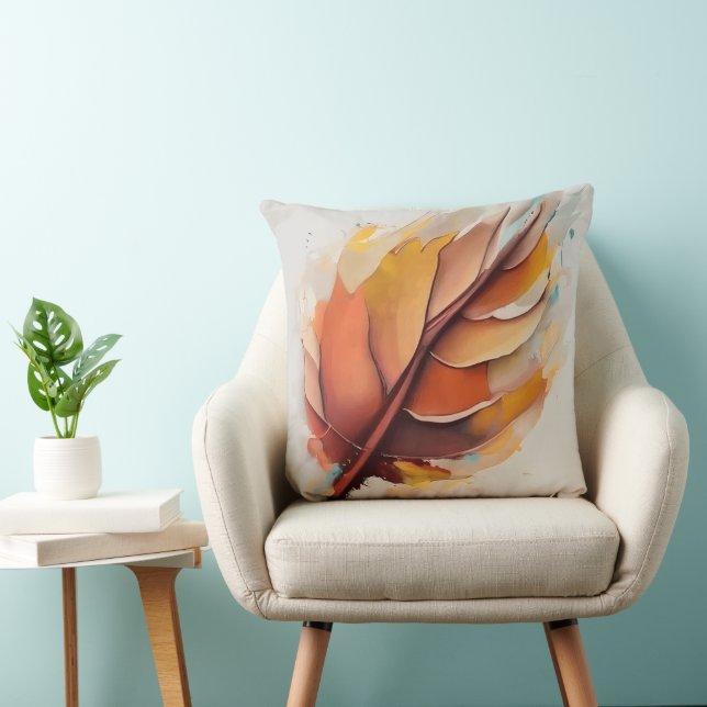 Abstrakt Moderne Blätter Gemälde Set, Leaf Kissen (Stuhl )
