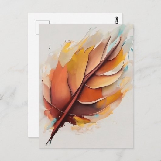 Abstrakt Moderne Blätter Gemälde Set, Leaf Postkarte (Vorne/Hinten)