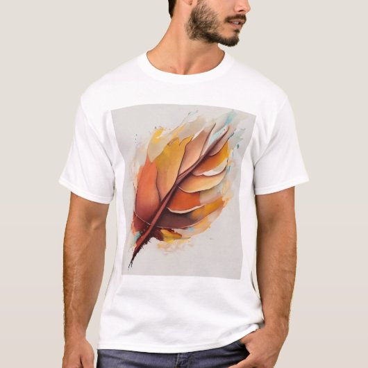 Abstrakt Moderne Blätter Gemälde Set, Leaf T-Shirt (Vorderseite)