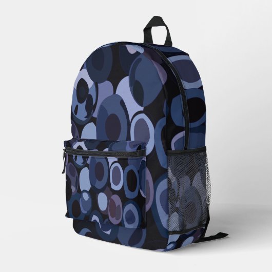 Abstrakt Moderne Blaubeere Bedruckter Rucksack (Rückseitige Ecke Rechts)
