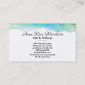 *~* Abstrakt Moderne einfache Wasserfarbe Blaue Aq Visitenkarte (Rückseite)