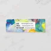 Abstrakt moderne, farbenfrohe Wasserfarbe Mini Visitenkarte (Rückseite)