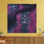 Abstrakt Moderne Imitate Foil Magenta Indiga Black Leinwanddruck (Insitu (Wohnzimmer))