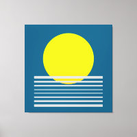 Abstrakt Moderne Kunst Gelbe Sonne und Meer Landsc