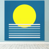 Abstrakt Moderne Kunst Gelbe Sonne und Meer Landsc Leinwanddruck (Insitu (Holzboden))