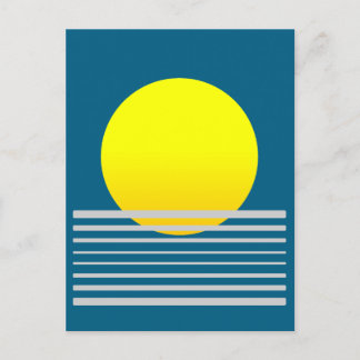 Abstrakt Moderne Kunst Gelbe Sonne und Meer Landsc Postkarte