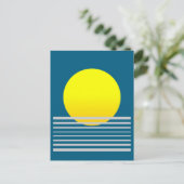 Abstrakt Moderne Kunst Gelbe Sonne und Meer Landsc Postkarte (Stehend Vorderseite)