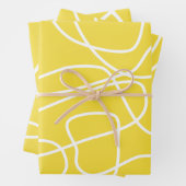 Abstrakt Moderne Kunst im Gelben Niedlich Geschenkpapier Set (Beispiel)