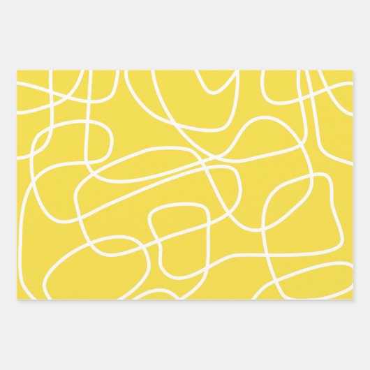 Abstrakt Moderne Kunst im Gelben Niedlich Geschenkpapier Set (Vorderseite)