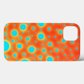 Abstrakt Moderne Kunst Türkis Orange Case-Mate iPhone Hülle (Rückseite (Horizontal))