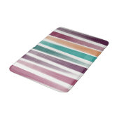 Abstrakt Moderne Lila Marsala Aquamarin Pinselstri Badematte (Schrägansicht)