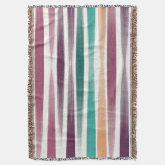 Abstrakt Moderne Lila Marsala Aquamarin Pinselstri Decke (Vorderseite Vertikal)