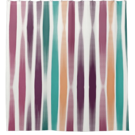 Abstrakt Moderne Lila Marsala Aquamarin Pinselstri Duschvorhang (Vorderseite)