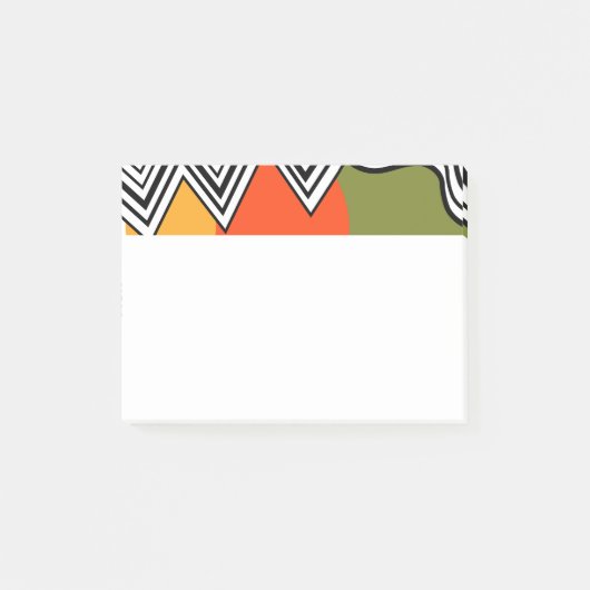 Abstrakt Moderne Mitte Post-it Klebezettel (Vorderseite)