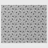 Abstrakt Moderne Niedliche Schwarze Vögel und Blät Geschenkpapier (Flach)