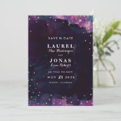 Abstrakt Moderne Schwarze Farbe Save the Date (Stehend Vorderseite)