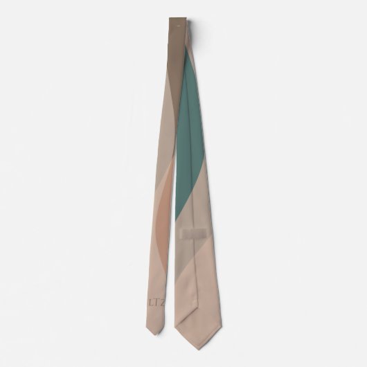 Abstrakt Moderne Terracotta Beige Krawatte (Rückseite)