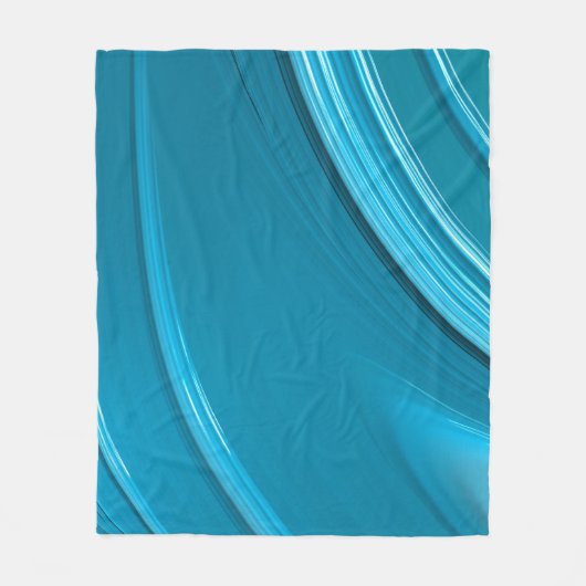 Abstrakt Moderner Aquamariner Blauer Swirl Fleecedecke (Vorderseite)