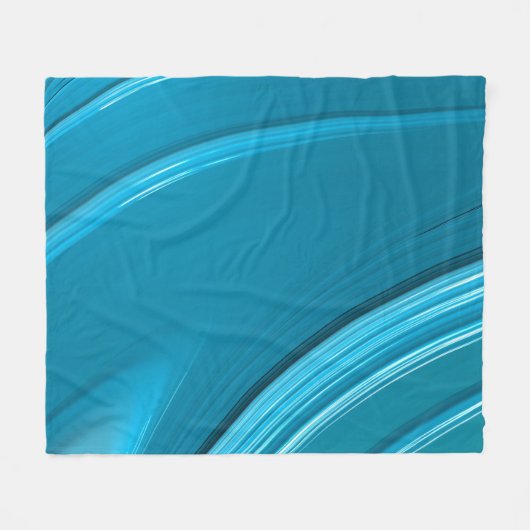 Abstrakt Moderner Aquamariner Blauer Swirl Fleecedecke (Vorderseite (Horizontal))