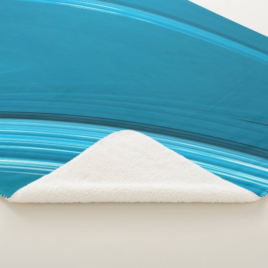Abstrakt Moderner Aquamariner Blauer Swirl Klein Sherpadecke (3/4)