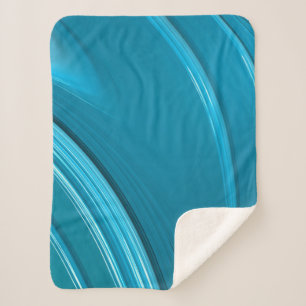 Abstrakt Moderner Aquamariner Blauer Swirl Klein Sherpadecke