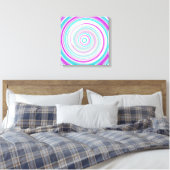 Abstrakt Moderner Lila Aquamariner Spiral Leinwanddruck (Insitu (Schlafzimmer))
