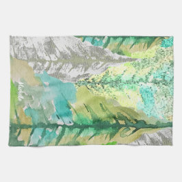 Abstrakt Moderner Weihnachtsbaum Wasserfarben Kuns Geschirrtuch