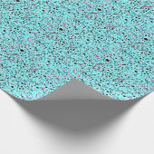 Abstrakt Modernes Aquamarines Blaumuster Geschenkpapier (Ecke)