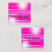 Abstrakt Modernes Berufliches Rosa Fuchsia Quadratische Visitenkarte (Vorne/Hinten)