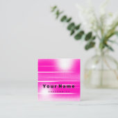 Abstrakt Modernes Berufliches Rosa Fuchsia Quadratische Visitenkarte (Stehend Vorderseite)