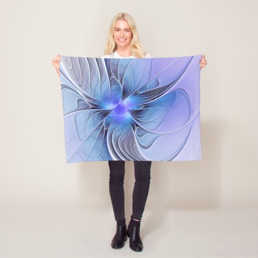 Abstrakt Modernes Fraktal Art Lavendel Fleecedecke (Beispiel)