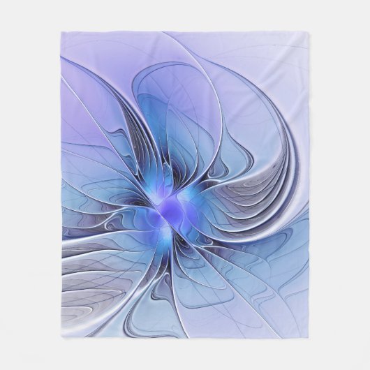 Abstrakt Modernes Fraktal Art Lavendel Fleecedecke (Vorderseite)