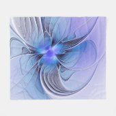 Abstrakt Modernes Fraktal Art Lavendel Fleecedecke (Vorderseite (Horizontal))