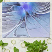 Abstrakt Modernes Fraktal Art Lavendel Geschirrtuch (Gefaltet)