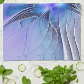 Abstrakt Modernes Fraktal Art Lavendel Geschirrtuch (Gefaltet)