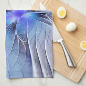 Abstrakt Modernes Fraktal Art Lavendel Geschirrtuch (Viertel Falte)