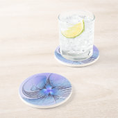 Abstrakt Modernes Fraktal Art Lavendel Getränkeuntersetzer (Seite)