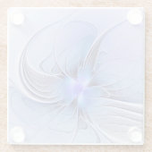 Abstrakt Modernes Fraktal Art Lavendel Glasuntersetzer (Rückseite)